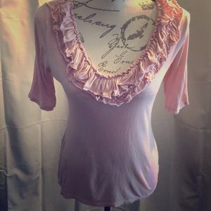 Gorgeous ladies light pink ruffle top